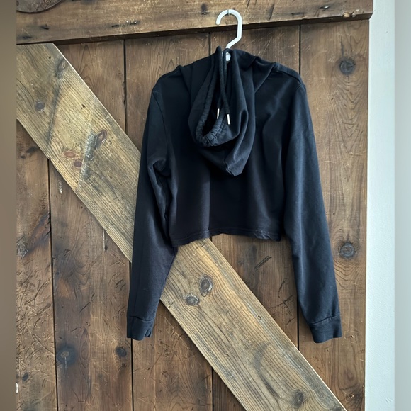 Calvin Klein Black Cropped Hoodie - Picture 3 of 4